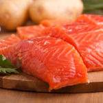 Spaghetti integrali salmone noci fave