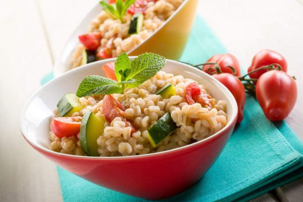 farro con pesto di zucchine