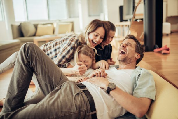 Playful young family