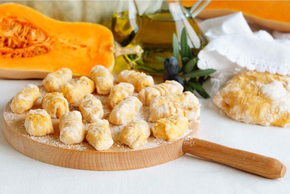 gnocchi di zucca ai funghi shiitake
