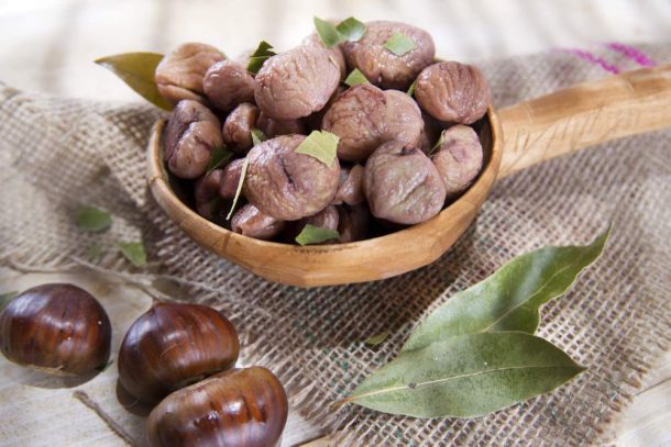 castagne allo zenzero con cavolini di Bruxelles