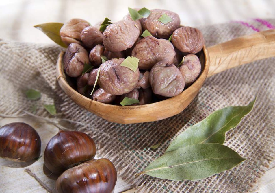 castagne allo zenzero con cavolini di Bruxelles