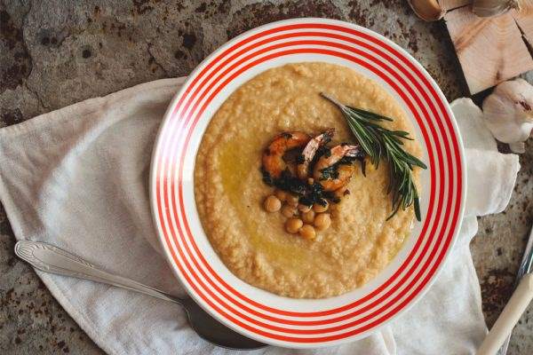 crema ceci gamberoni