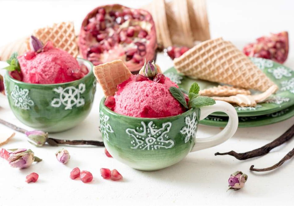 gelato melagrane pere e cannella