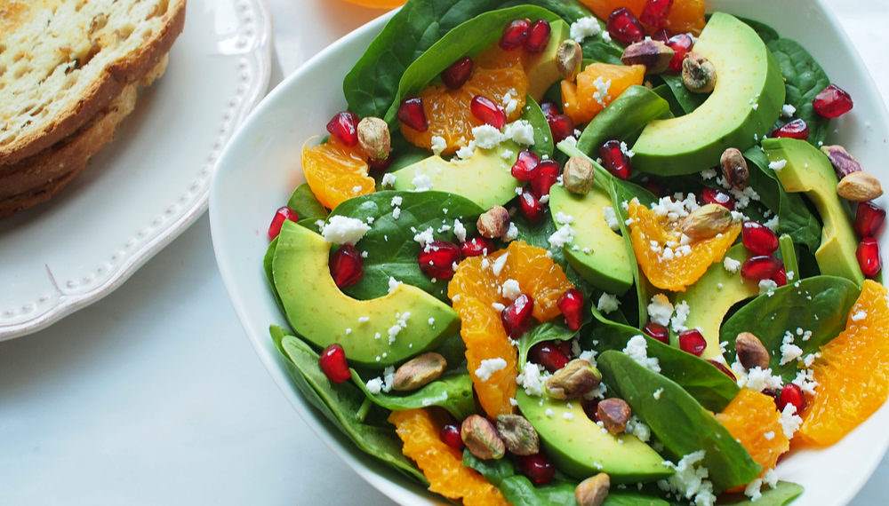 Insalata arance melagrana spinaci