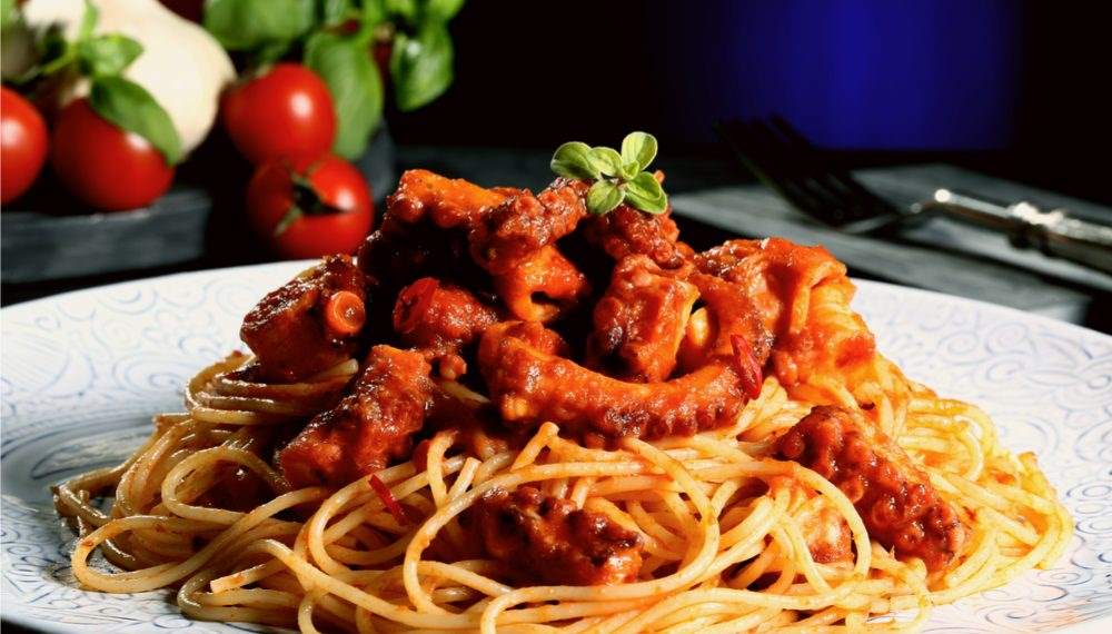 spaghetti con polpo