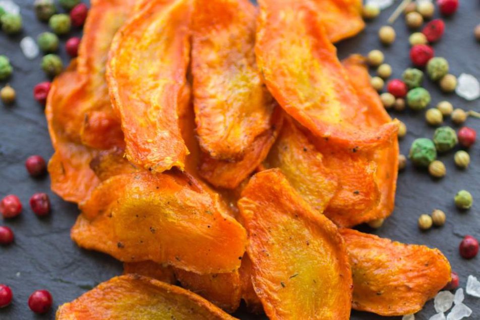 chips di carote al forno