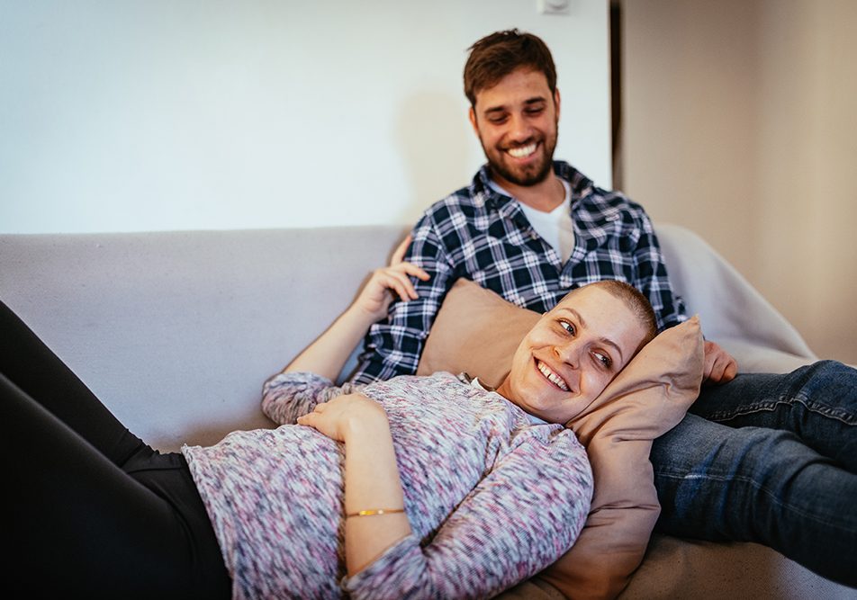 Donna con osteosarcoma in un momento di relax