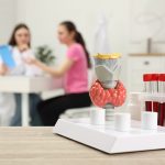 Endocrinologa che illustra alla paziente i valori normali di TSH nelle donne in base alle fasce di età