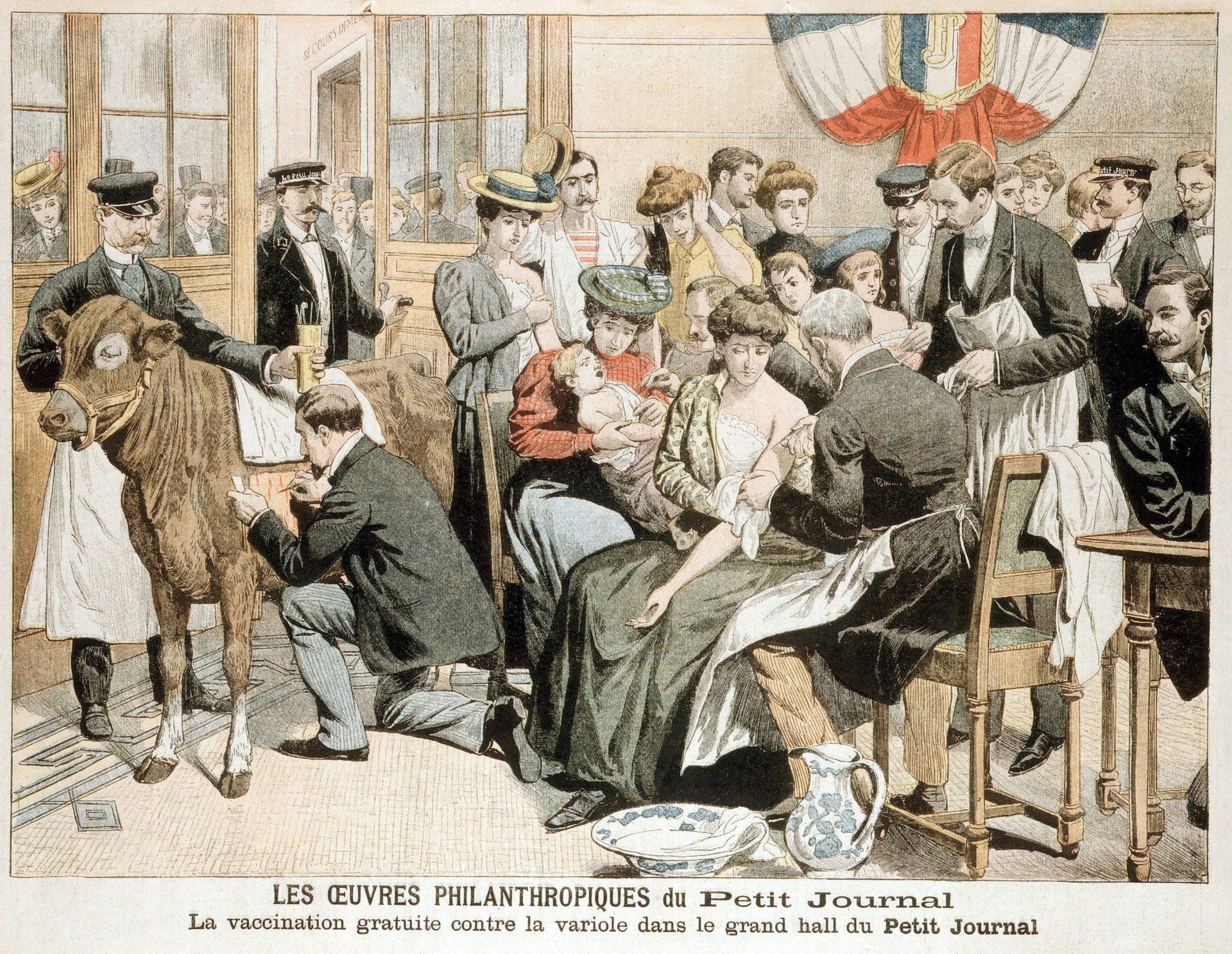 illustrazione sul petit journal di vaccinazione contro il vaiolo in francia 