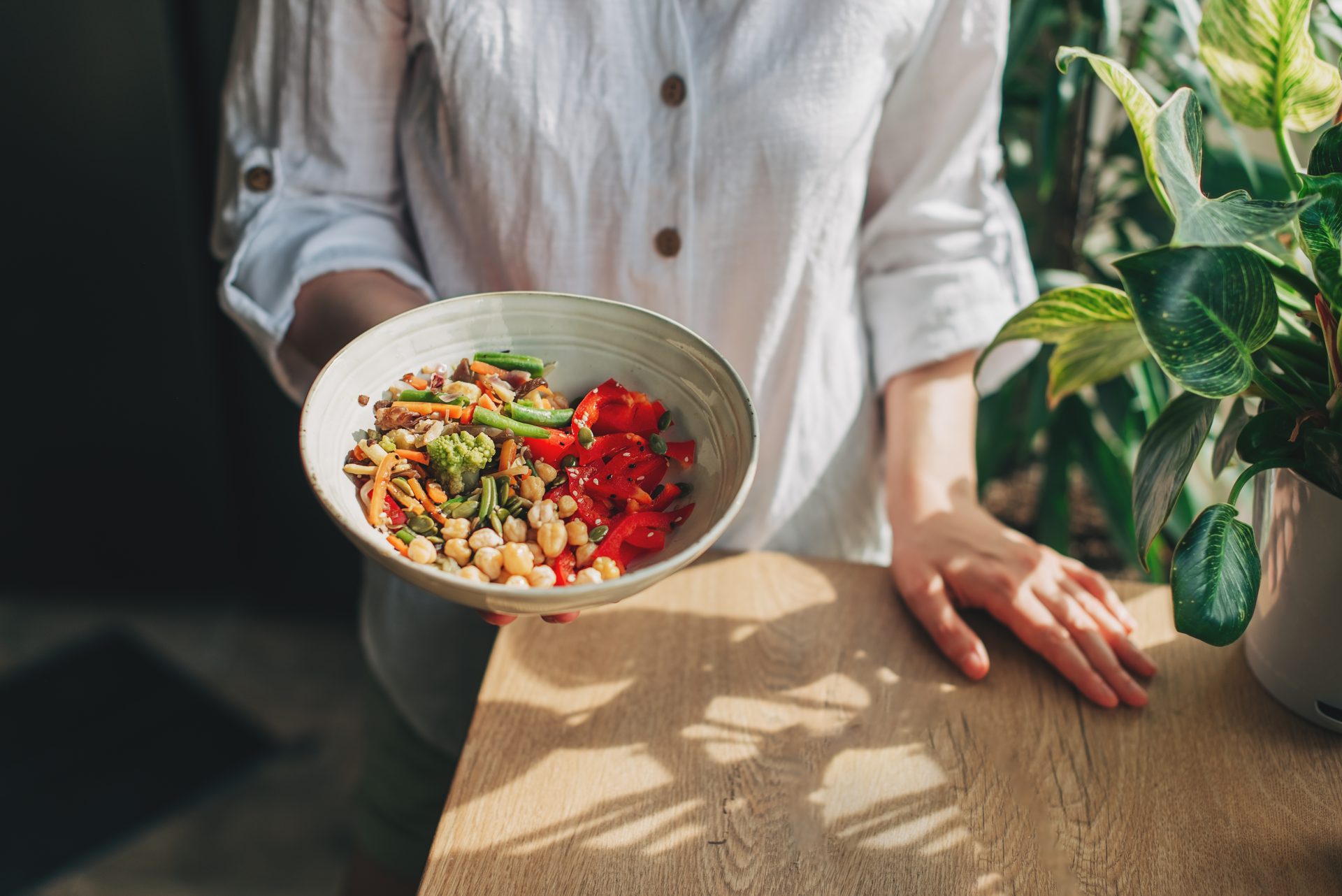 piatto con alimenti vegetali